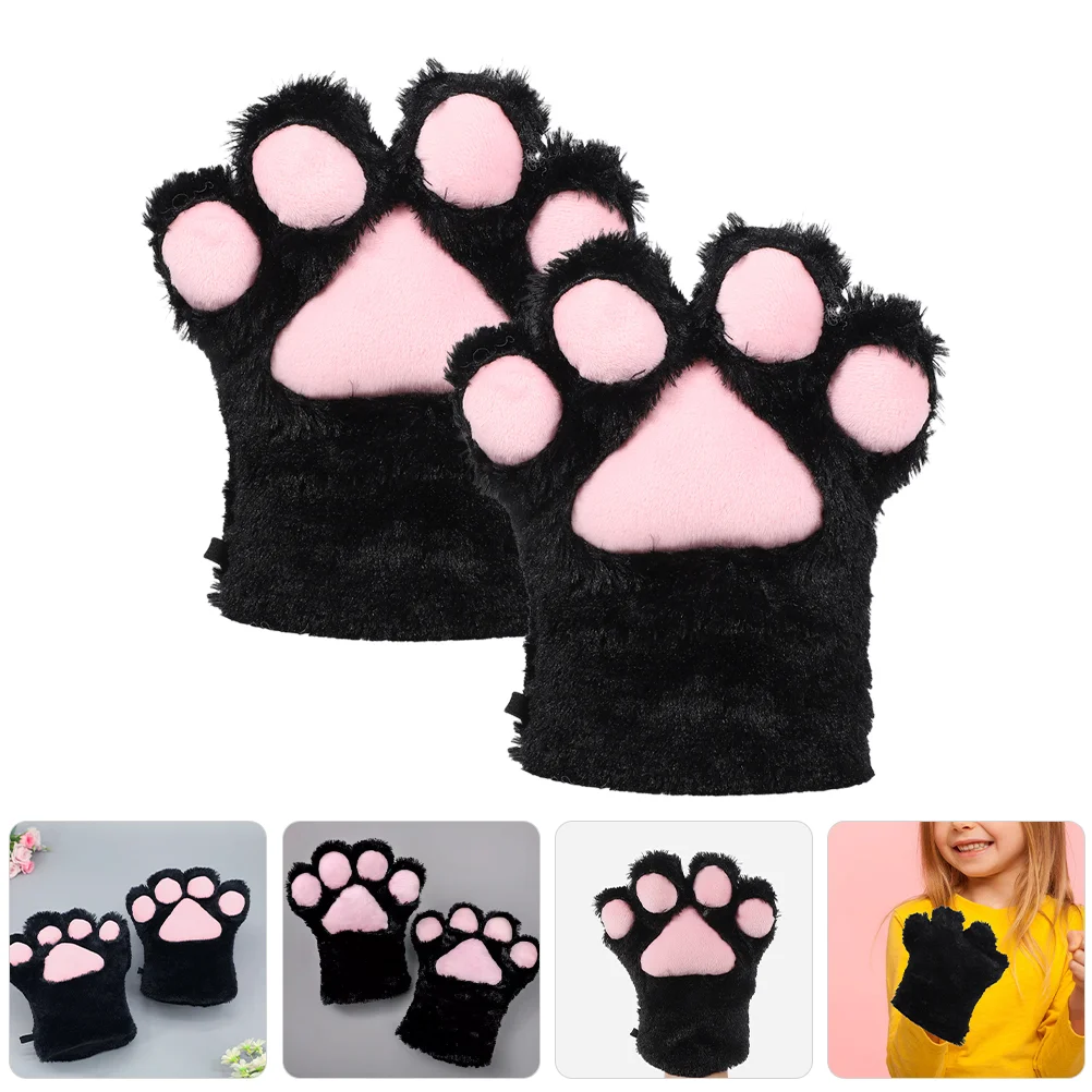 Bear Claw Gloves Cat Paw for Children Animal Winter Cosplay Plush Fuzzy Mittens