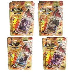 Naruto Uchiha Sasuke Senju Hashirama Anime Character Bronzing Game Collection Flash Card Cartoon Board Game Toy Christmas Gift