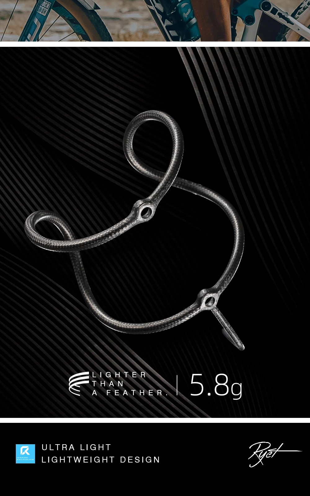 RYET Bunter 5,8g/8,2g Superleichter R6 Carbonfaser-Flaschenhalter Aero Seitenlade-Titanschrauben Rennrad MTB Wasserhalter – Detail 11