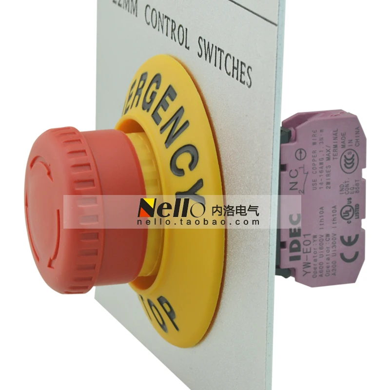 [SA]Set the emergency stop switch warning signs and spring emergency stop button + import warning signs outside diameter of 701