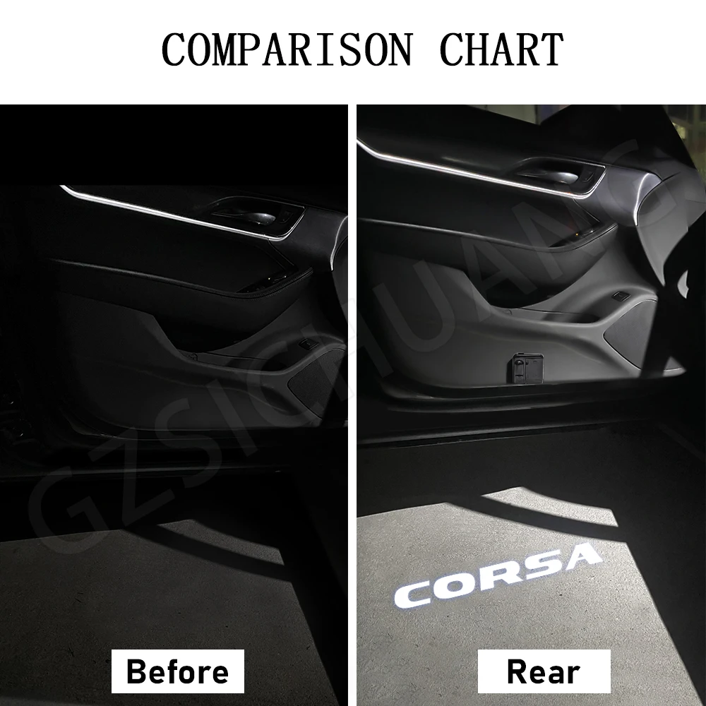 Car Door Lights LED Laser Protector Car Welcome Shadow Ghost Light Logo Protector For Opel Corsa B C D E F 2008-2022 2023 2024