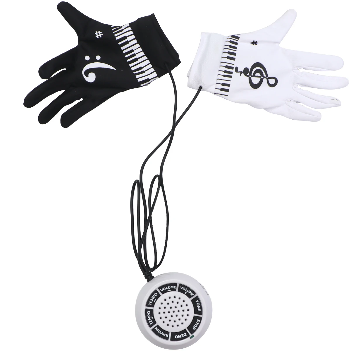 

Hand Piano Gloves Black Musicians Fingerless Cycling Electric Rechargeable Party Musical Instrument