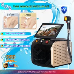 Diode Laser Hair Removal Professional Machine Platinum Salon Spa Equipment Titanium 3500w New 3 wavelength Laser 755 808 1064