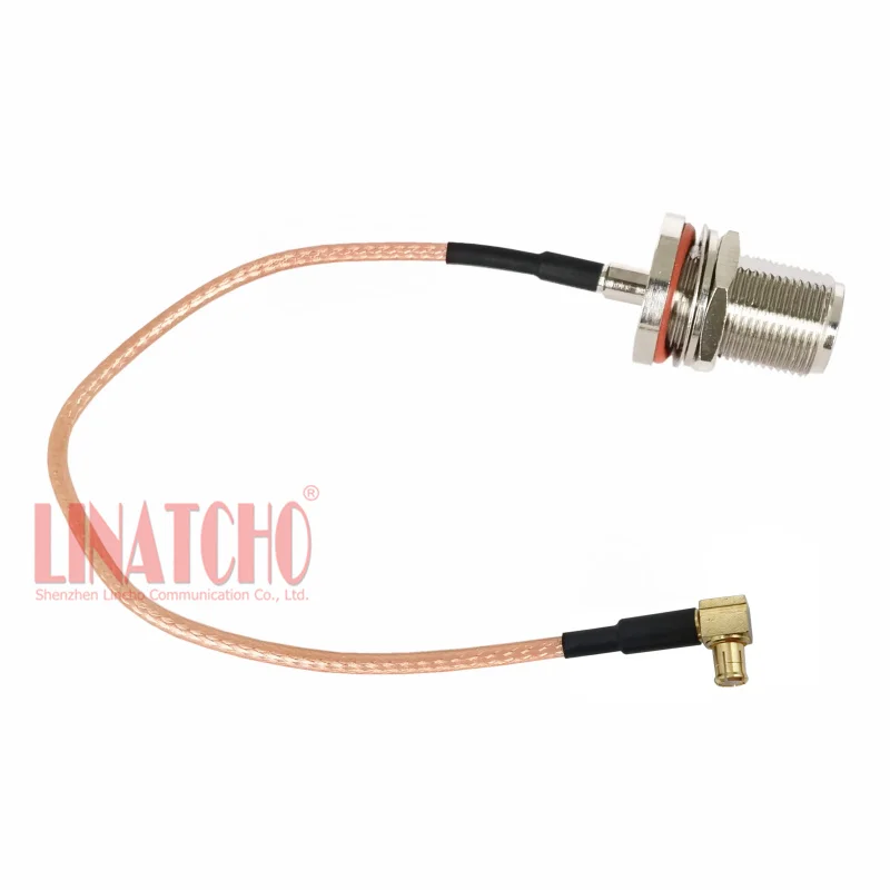 20cm RG316 Right Angle MCX Male Plug to Waterproof Bulkhead N Female Pigtail Cable