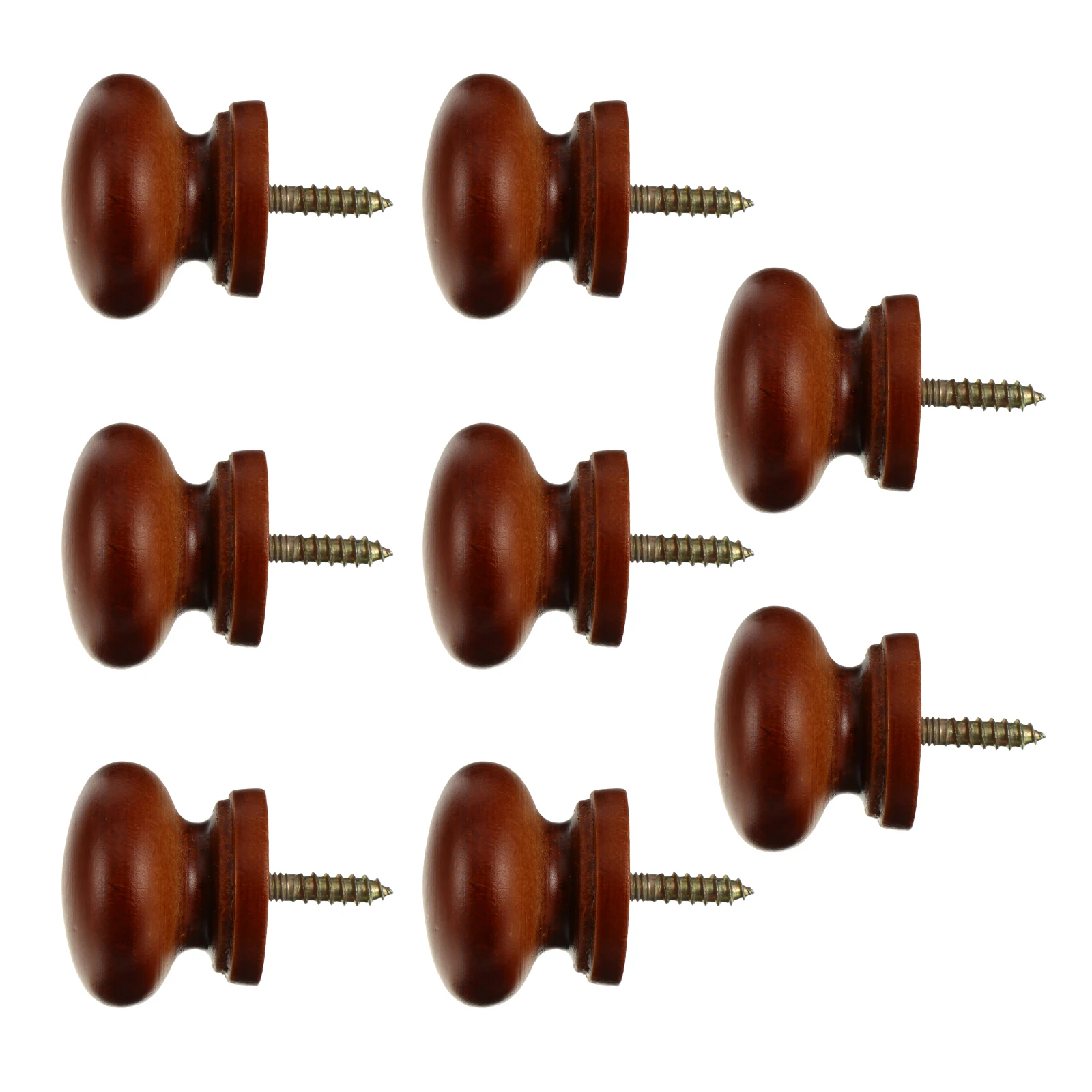 

8pcs Solid Wood Handle Round Door Knob Durable Cabinet Closet Drawer Wardrobe Furniture Hardware Small Nursery Kitchen