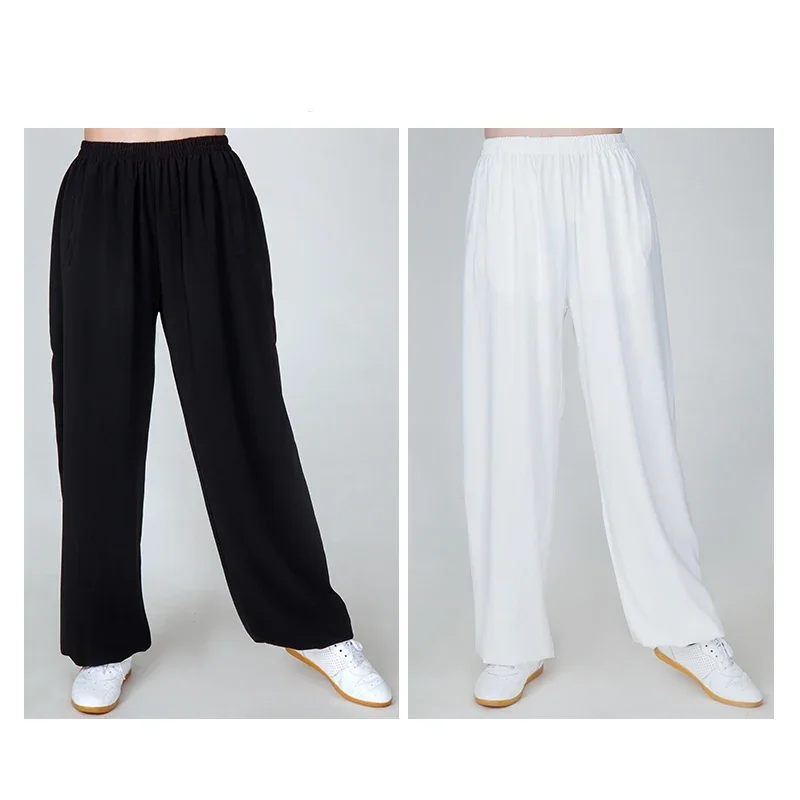 Summer Tai Chi Pants Wushu Clothing Kung Fu Trousers Martial Art Uniform Breathable New Style Elastic Waist