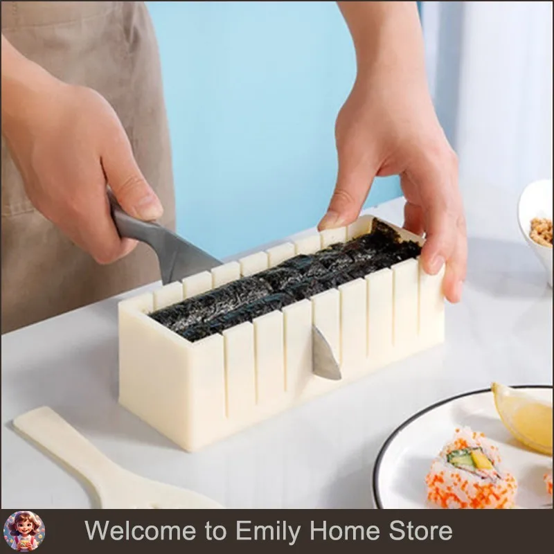 DIY Sushi Make Kit Plastic Sushi Rolls Mold Round Square Heart-shaped Sushi Making Tools Cake Roll Mold