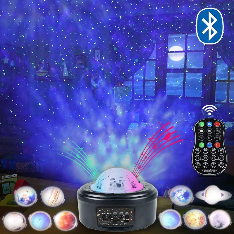 SAROK Starry Night Light APP Intelligent Charging USB Outdoor Mini Star Projector Bluetooth Stereo Party For Child‘s Gift