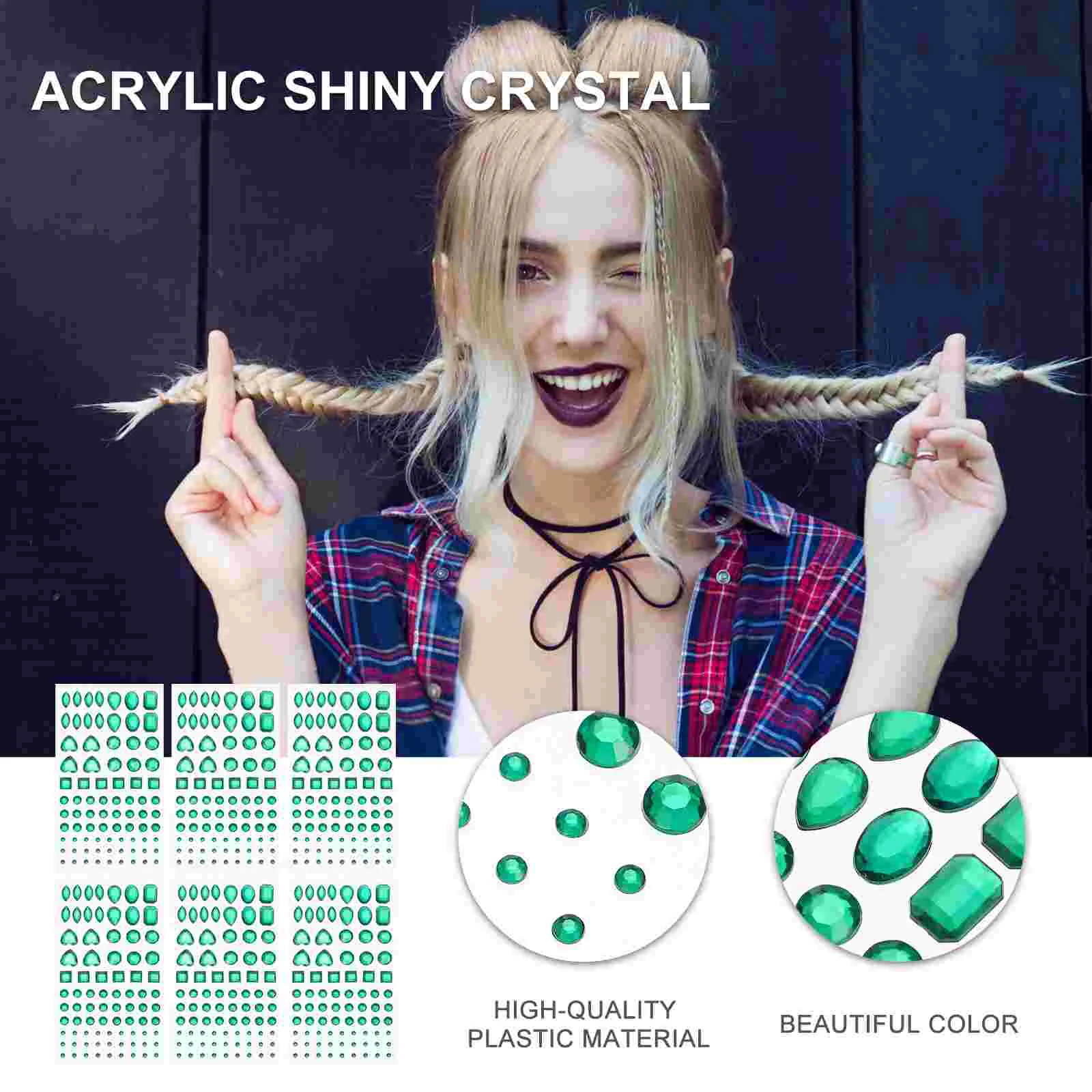 6 Sheets Diamond Kit Stickers Rhinestones Applique Acrylic Red for Crafting