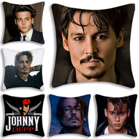 Pillow Covers Cartoon J-Johnny DeppS Sofa Decorative Home Double-sided Printing Short Plush Cute Cushion Cover
