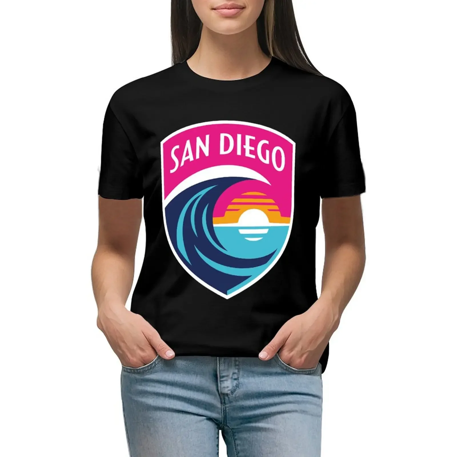 San Diego Wave FC T-Shirt new edition vintage cute clothes animal print oversized workout shirts for Women