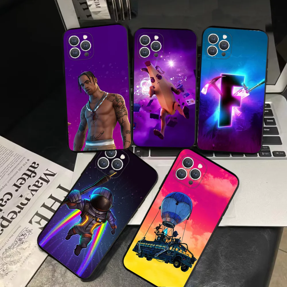 Cool F-Fortnite  Phone Case For iPhone 16,15,14,13,12,11,Pro,X,XS,Max,XR,Plus,Mini Soft Black Cover