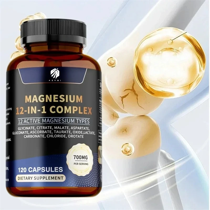 

Magnesium Complex - Maintains A Good Mood, and Promotes Overall Health, Supports Muscle, Bone, Joint Health, Relieves Stress