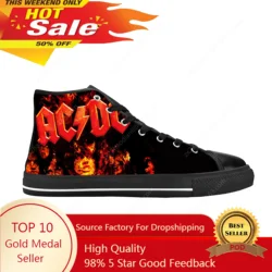 Hot Dcs Hard Blues Heavy Metal Rock Band Ac Acdcs Scarpe di stoffa casual Scarpe da ginnastica alte comode e traspiranti con stampa 3D per uomo e donna