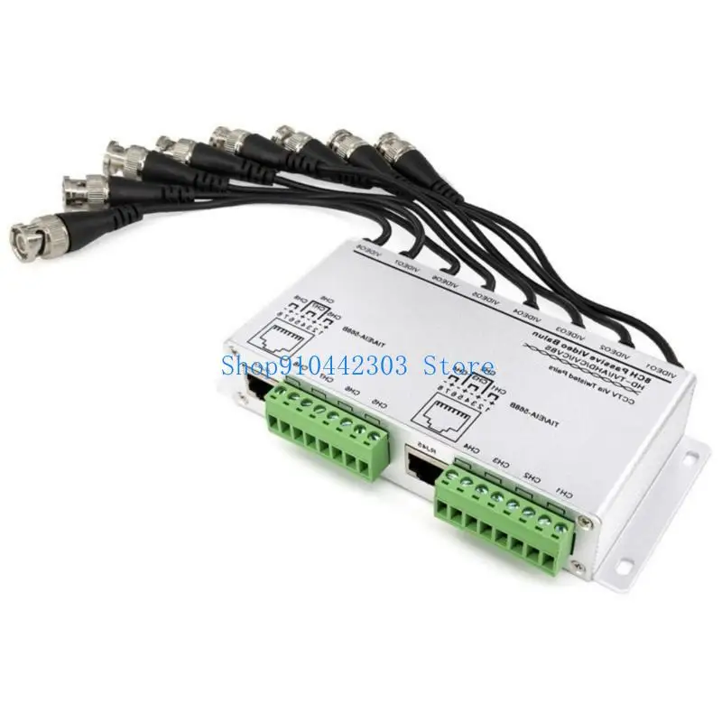 652F Reliable 8CH Passive Video Balun for CCTV with Unshielded TwistedPair Cable Support Long Distances Transmission