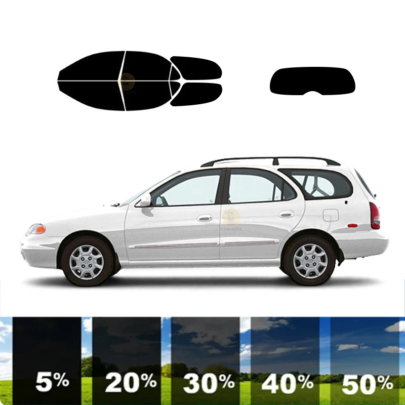 precut Removable Window Tint Film For Car 100% UVR 5%-35%VLT Heat Insulation Carbon ﻿For HYUNDAI ELANTRA 4 DR WAGON 1996-2000