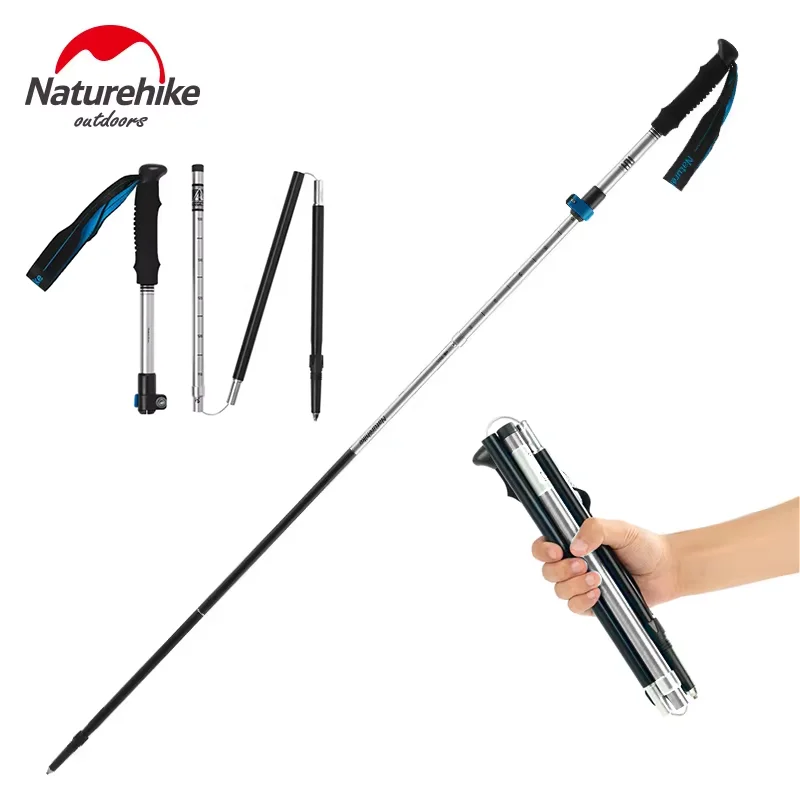 Naturehike Trekking Poles ST09 Folding Hiking Stick Collapsible Walking Poles Outdoor Ultralight Trekking Telescopic Sticks