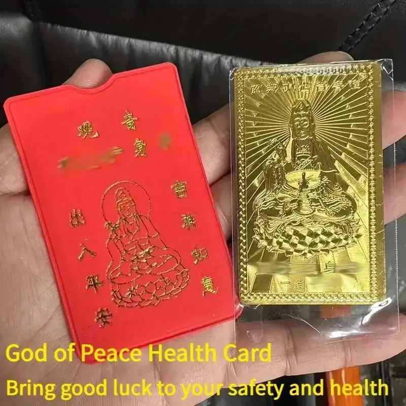 Bring Positive Energy with Chinese Thangka Wealth Card Gold Foil for Home Prosperity
