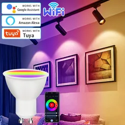 Smart LED GU10 Bulb 5W/7W/9W 220V/110V WiFi Tuya Alexa Compatible Lamp with APP Control Works with Google Assistant Spotlight