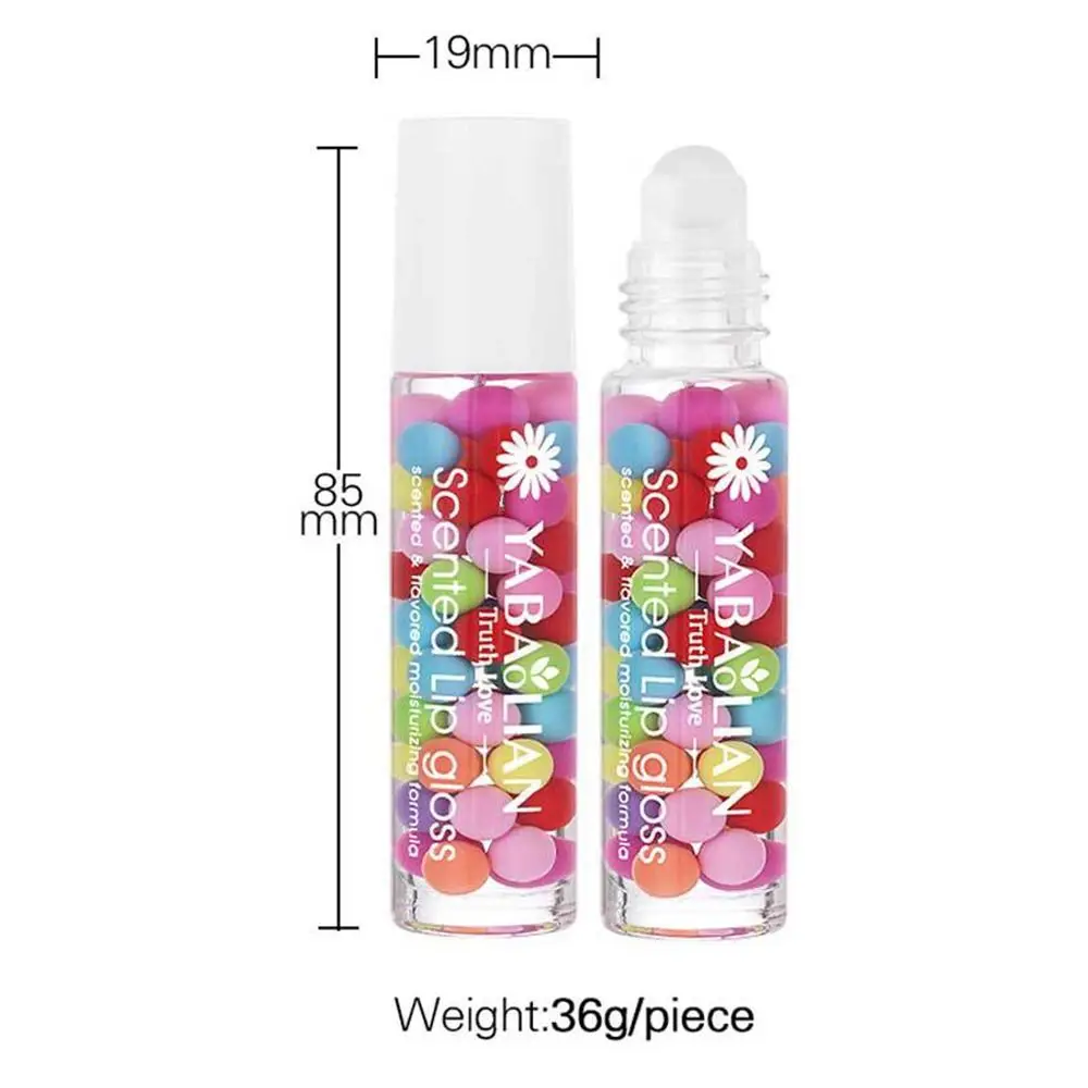 Preventing Dryness And Crack Macaron Lip Balm Hydrating Natural Liquid Lip Gloss With Round Ball For Autumn And Winter