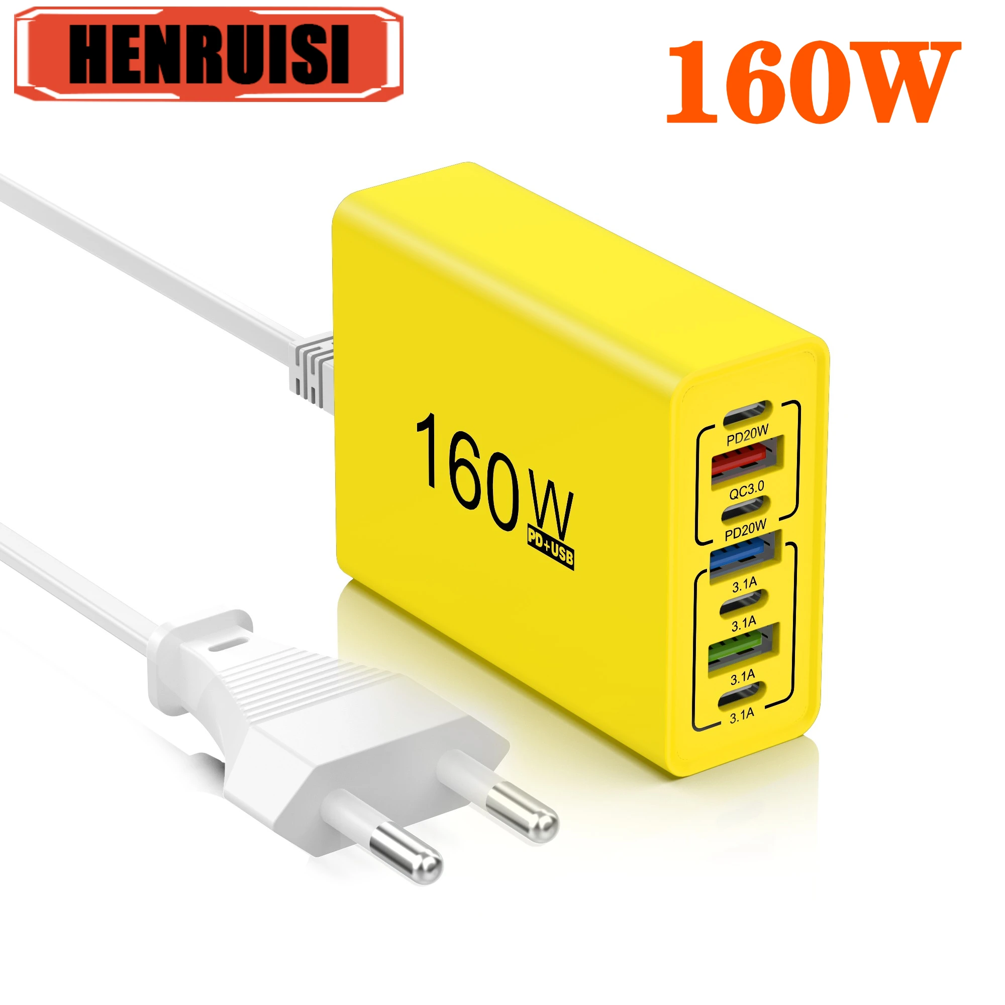 

160W Multi ports USB Charger Fast Charging Phone Charger For iPhone 15 Pro Samsung Xiaomi Huawei Type C EU/US Plug Wall Charger
