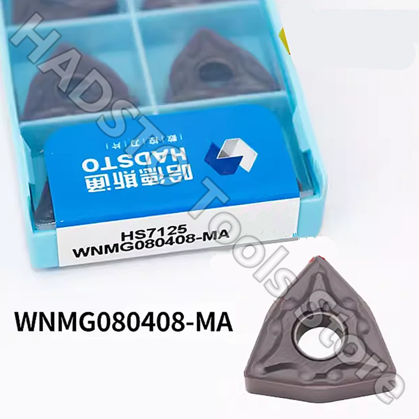 10ชิ้น WNMG080408-MA HS7125 WNMG080408-MA hadsto CNC คาร์ไบด์แทรกเปลี่ยนสำหรับเหล็กสแตนเลสเหล็กหล่อ P M K