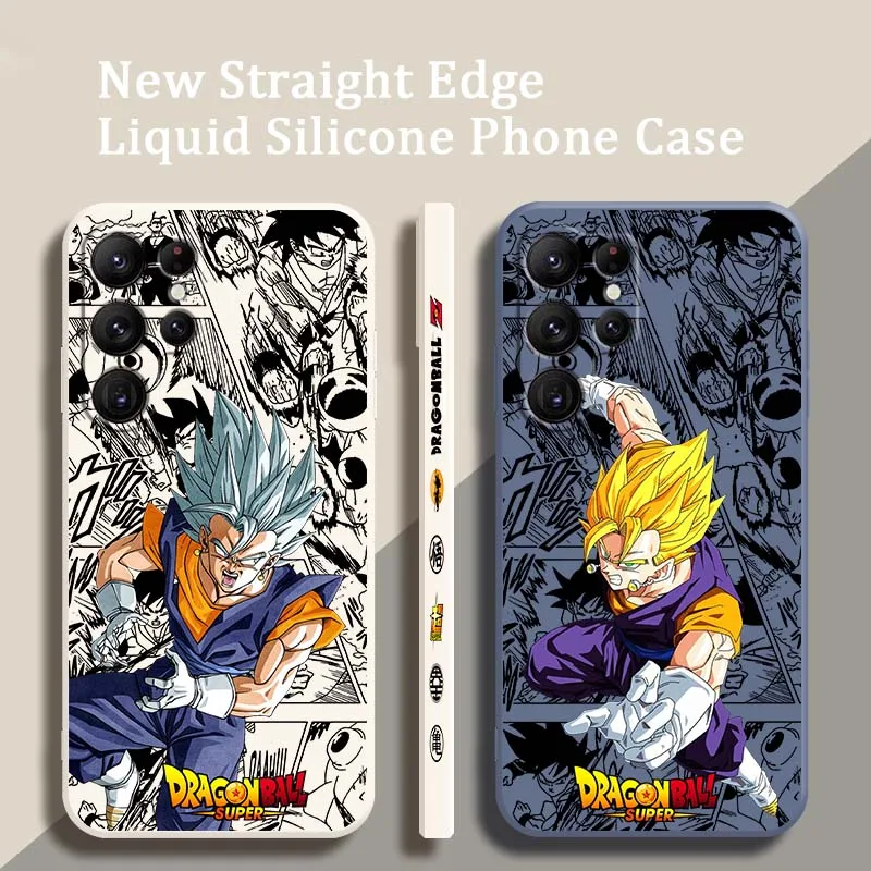 

Dragon Ball Gogeta For Samsung Galaxy S25 S24 S23 S22 S21 S20 Ultra Plus FE 5G Liquid Left Rope Cover Phone Case