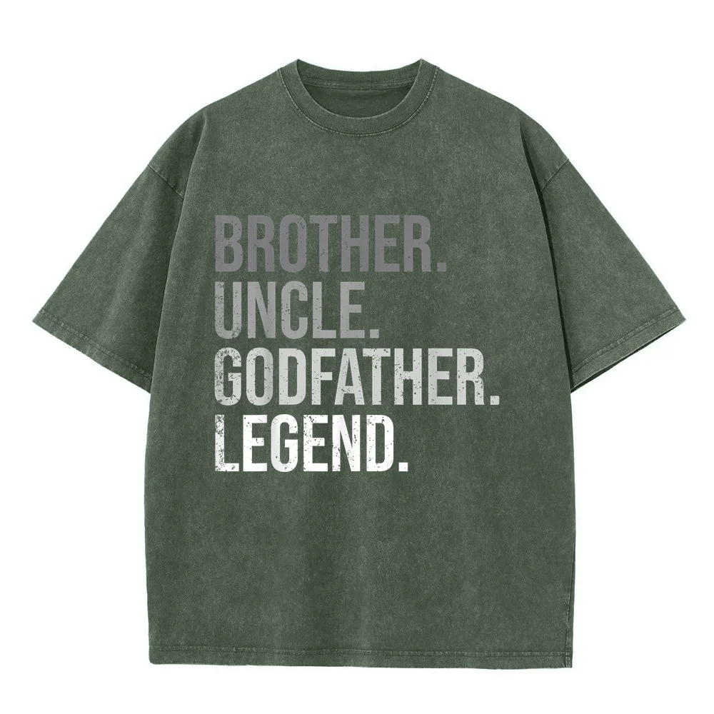 Brother Uncle Godfather Legend Fun Best Funny T-Shirt Clothing Y2k Men Purple Cotton T Shirt Man's Daily Tee Short Sleeve Humor