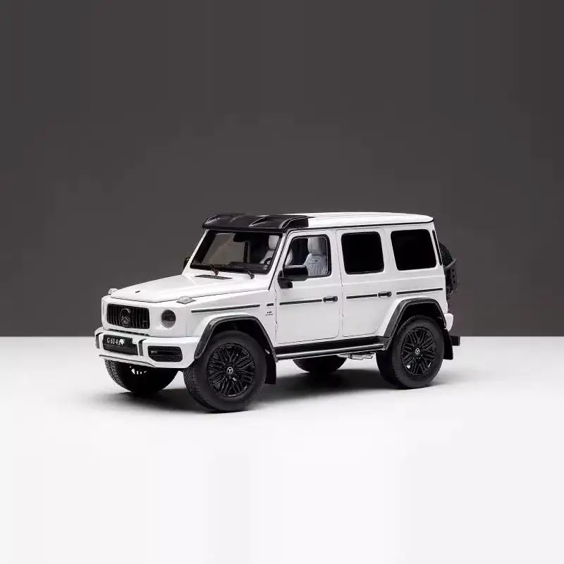 재고 있음: 1:18 G63 AMG 대형 4x4 완전 개방형 다이캐스트 합금 자동차 모델, 소년 방 장식, 성인 수집용 장식품.