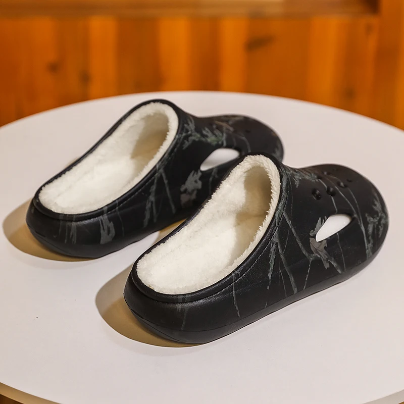 

New Winter Warm Plush Cotton Boots Unisex Couple Shoes Anti Slip Indoor Outdoor Dual Use Slippers Soft Sole Keep Warm Sneakers