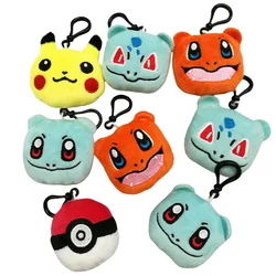 100Pcs/Set 6CM Anime Q Version Pikachu Bulbasaur Charmander Plush Toy Keychain Small Pendant Toy For Wedding Party