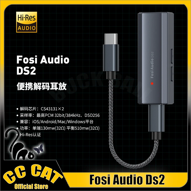 Fosi Audio Ds2 Ds512 Dac Headphone Amplifier Mini Audio Hifi 3.5mm & 4.4mm Dual Outputs Custom Support 32bit/768khz Usb Dac Amp