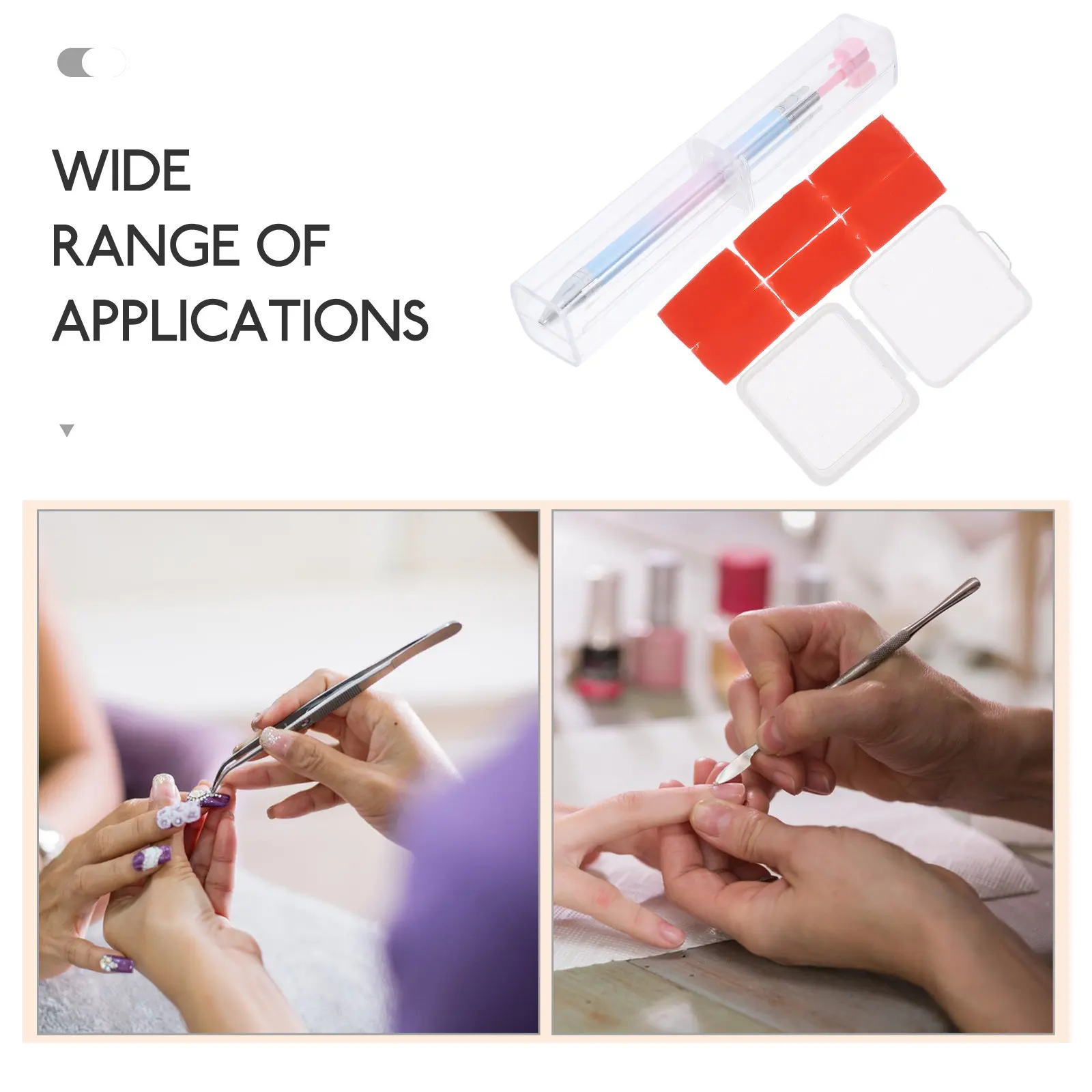 Set di 1 Penna Raccogli Strass per Nail Art, Strumento Ricaricabile per Manicure, Raccoglitore di Gemme e Cristalli, Accessori Leggeri per Unghie