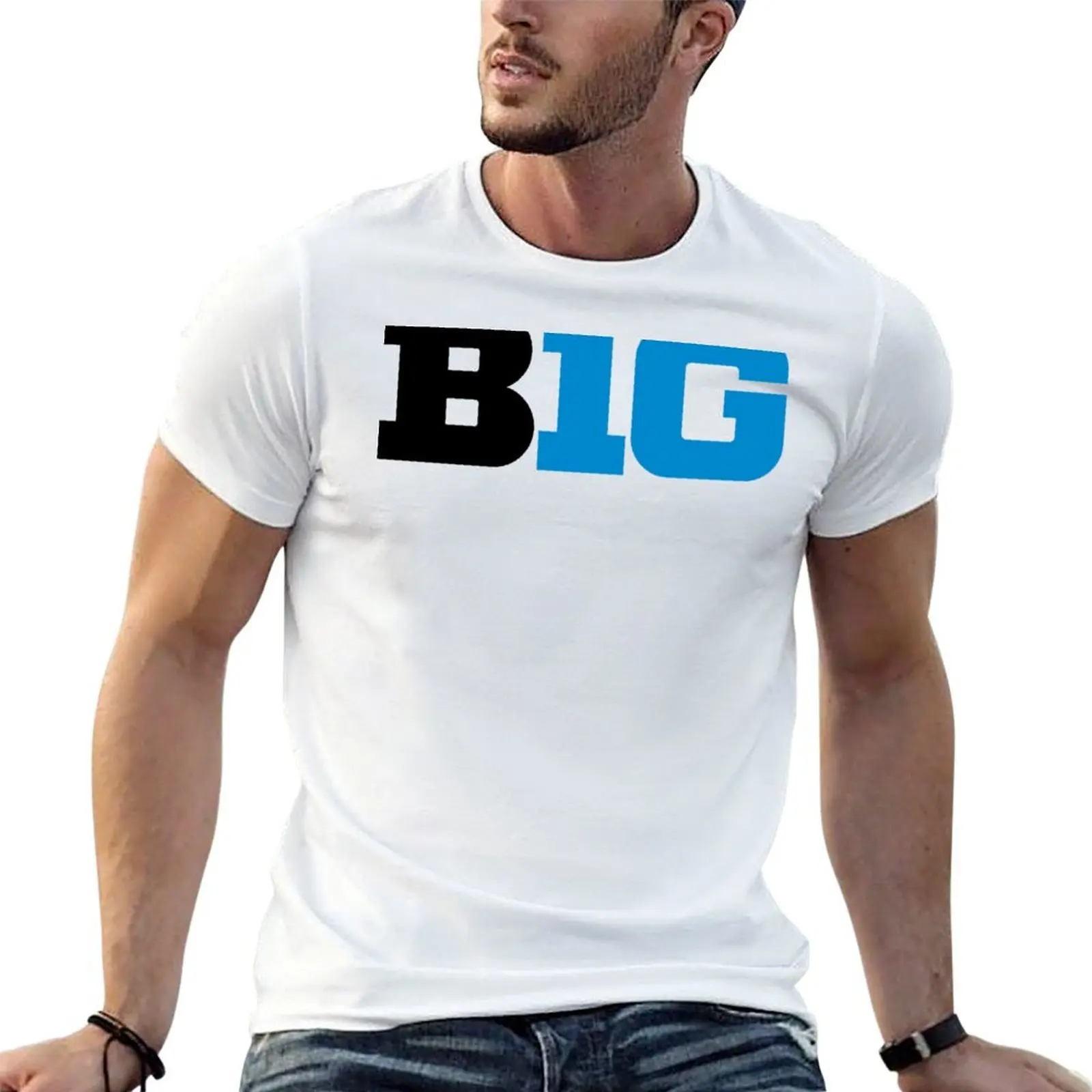 BIG Ten logo Sticker T-Shirt t shirt personalised man t shirts cotton T-Shirt