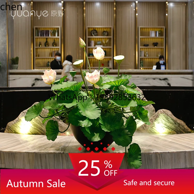 

simulated flower ornament large hall atrium round table top front desk villa shopping mall decoration fake flower