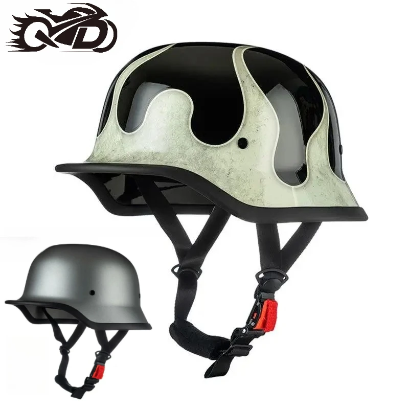 

Одобренный DOT мотоциклетный шлем из АБС-пластика, ретро мотошлем Capacete De Moto, полушлем, оборудование, немецкий тактический винтажный шлем