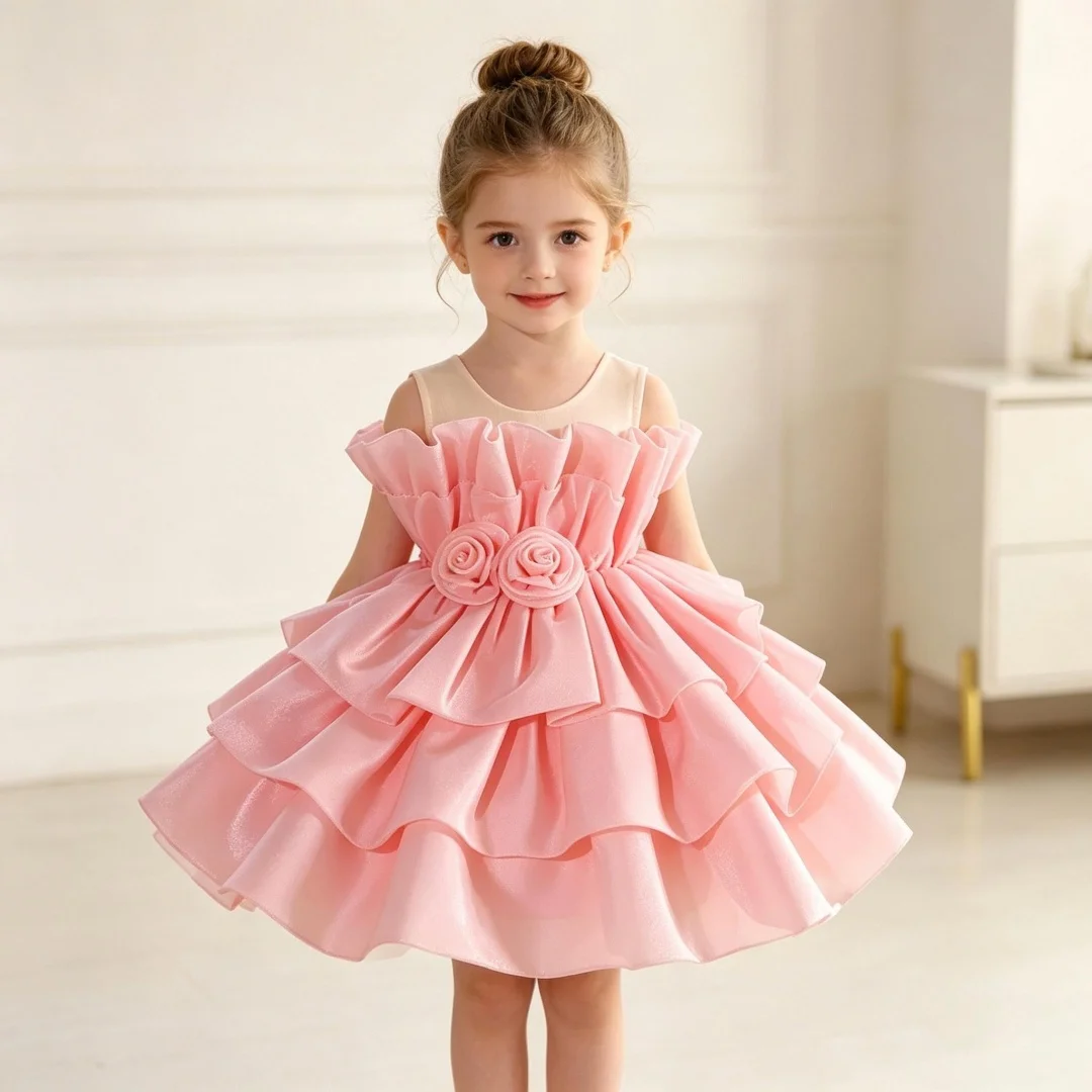 

Customized Flower Girl Dress Evening Gown Layered Tutu Skirt Wedding Party Dress Wedding Party Attire свадебное платье