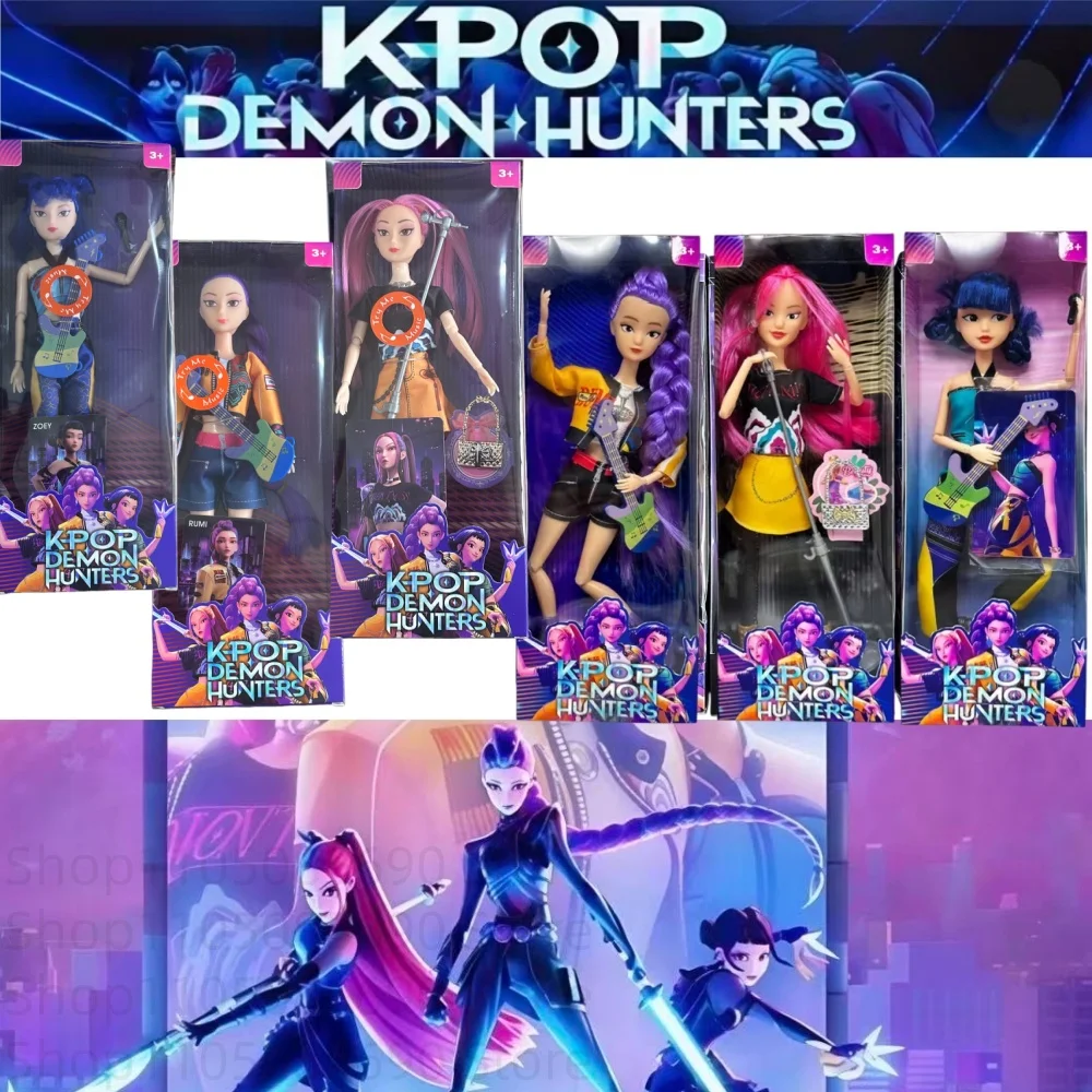 2026 ألعاب الدمى الموسيقية Kpop شيطان الصيادين عمل الشكل رومي ميرا زوي جميلة الأميرة طفلة الدمى البلاستيك لتقوم بها بنفسك لعبة لفتاة