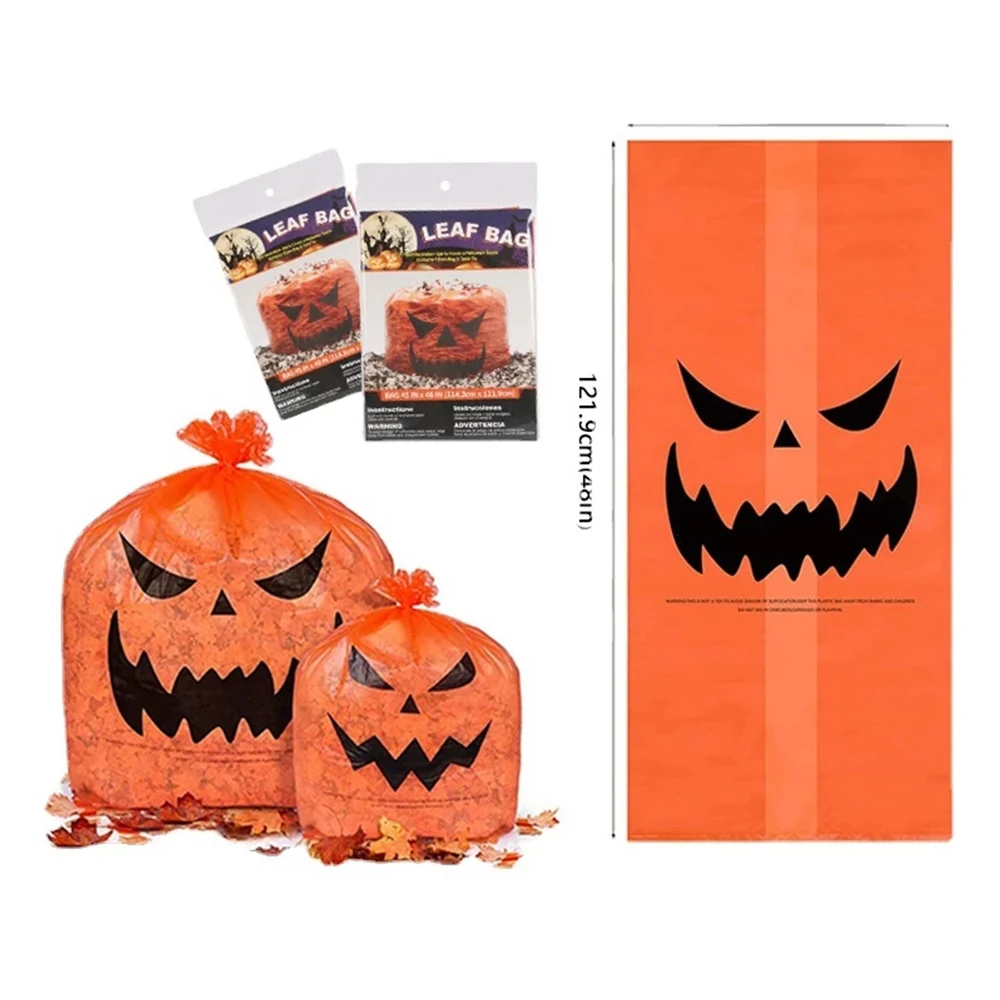 Große Halloween Kürbis Kunststoff Müll Blatt Taschen für zu Hause im Freien Herbst Garten Garten Dekoration Rasen tasche Halloween Party Requisiten – Detail 7