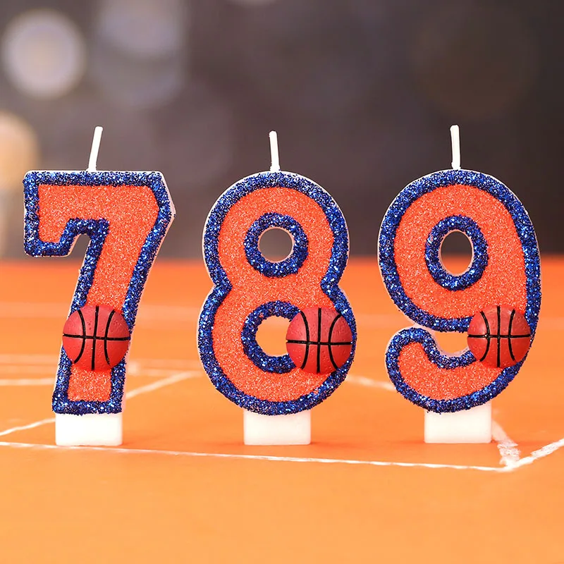 เทียนวันเกิดดิจิตอล Vitality Basketball 0-9 แบบจับคู่ได้ฟรี เหมาะสำหรับตกแต่งเค้กอบระดับไฮเอนด์