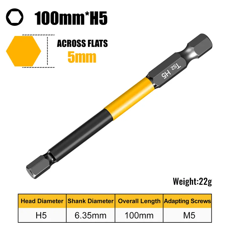 Allen Wrench Drill Bit Hex Driver Bits Set 50/100/150mm H1.5-H10mm with Magnetic Grip and Slip Design for Secure Screw Holding - Image 10