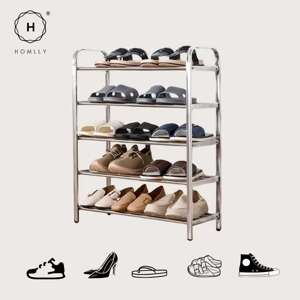 Homlly Tonii Stainless Steel  Shoe Rack (2/3/4/5/6 Tier)