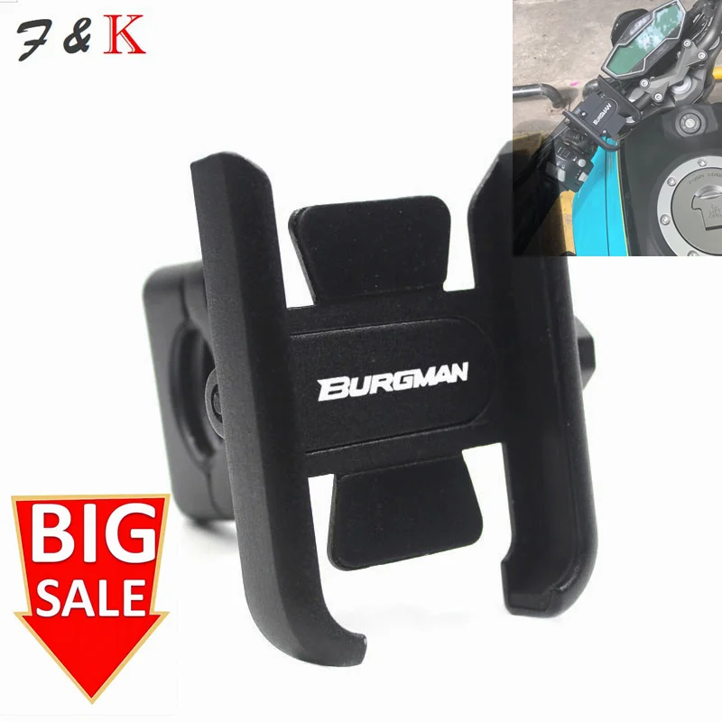 

Hot Deals Motorcycle Mobile Phone Holder For Burgman AN125 AN200 AN400 AN650 Handlebar Mirror Phone GPS Stand Bracket