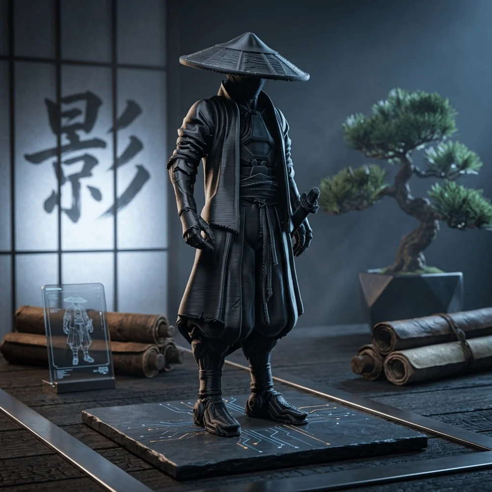 Crafts Funny Ninja Statue Creative Decorative Model Samurai Ornaments Multi-functional 3D Printed Warrior Ornament Desk