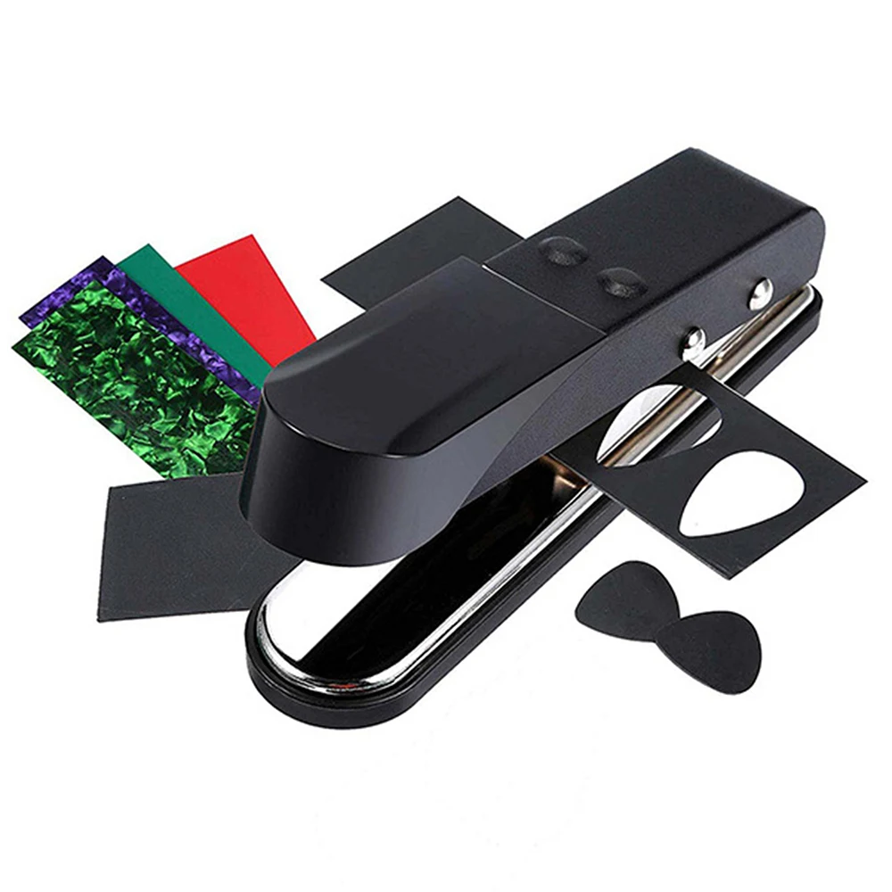 Guitar Pick Punch Maker Kit, DIY Plectrum Cutter with 25 Pick Strips & Pick Holder