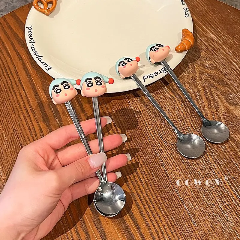 Crayon Shin‑chan 304 Stainless Steel Spoon Cartoon Cute Handle Soup Spoon Food Grade Tableware Home Kitchen Decor Gift 2026 view 5