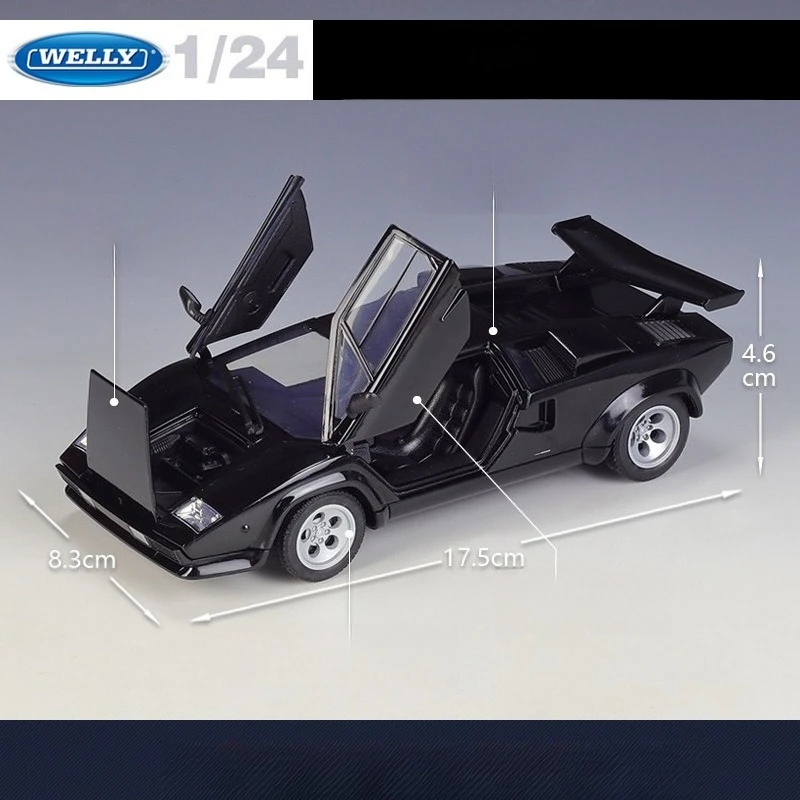 Welly 1:24 Lamborghini Countach LP5000s 합금 스포츠카 모델 다이캐스트 금속 자동차 차량 모델 어린이 장난감 선물 H25L26