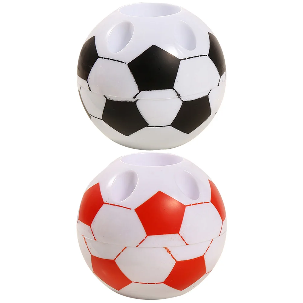 

2Pcs Football Shape Pen Organizer ABS Stationery Storage Box Compact Design for Office Multi-Function Pen Holder