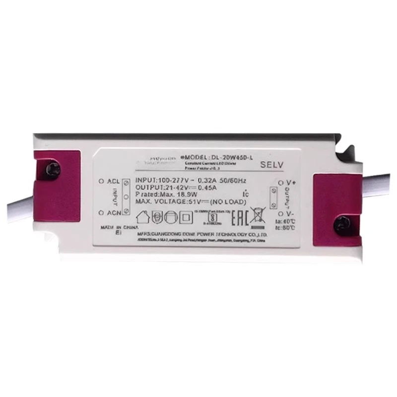 

Светодиодный драйвер питания для панельных светильников IP20 3W-50W Low PF Flicker Series L-адаптер DL-3W300-L DC8-11V 300MA DL-7W600-L DC6-12V 600MA