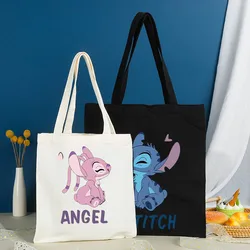 Disney Lilo & Stitch Borsa carina da donna Borsa tote Borsa Shopping di grande capacità per borse a tracolla da ragazza Borsa da viaggio femminile